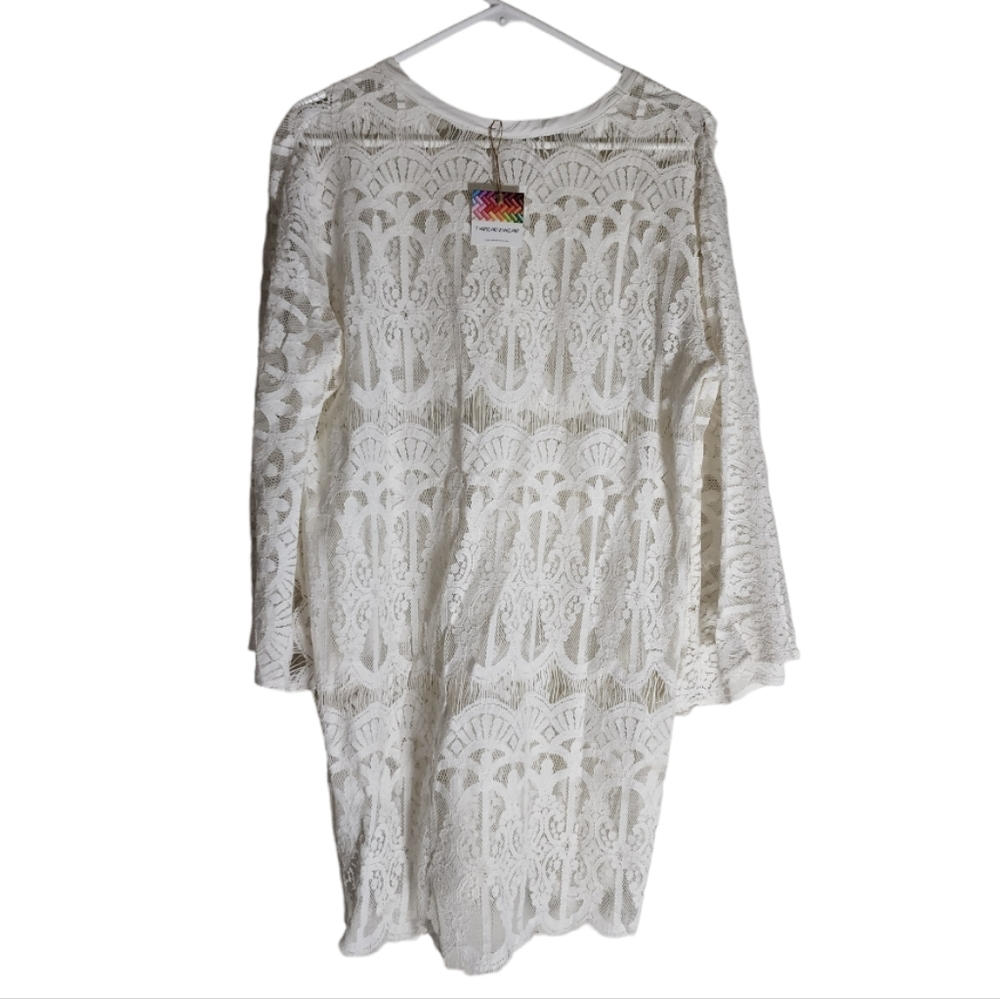 NWT Threadzwear Lace White Cover Up - One Size Fit - Picture 2 of 3